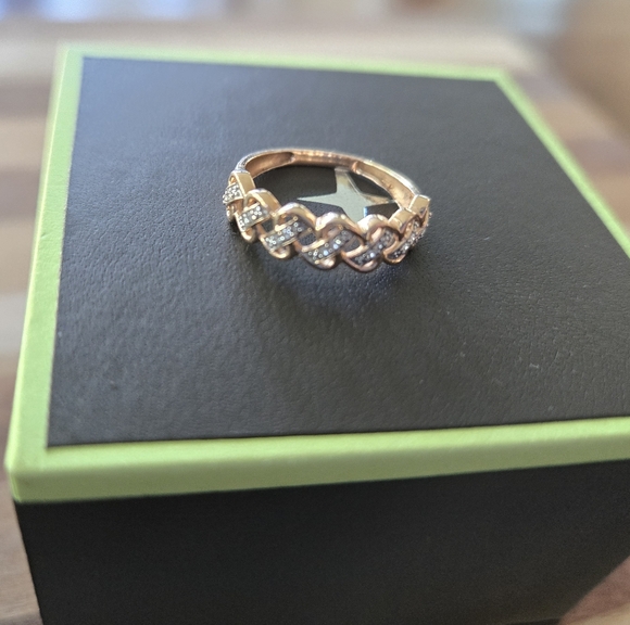14kt Rose Gold Woven-Look Ring with Diamond Accents from Ross-Simons size 5 - Picture 5 of 9